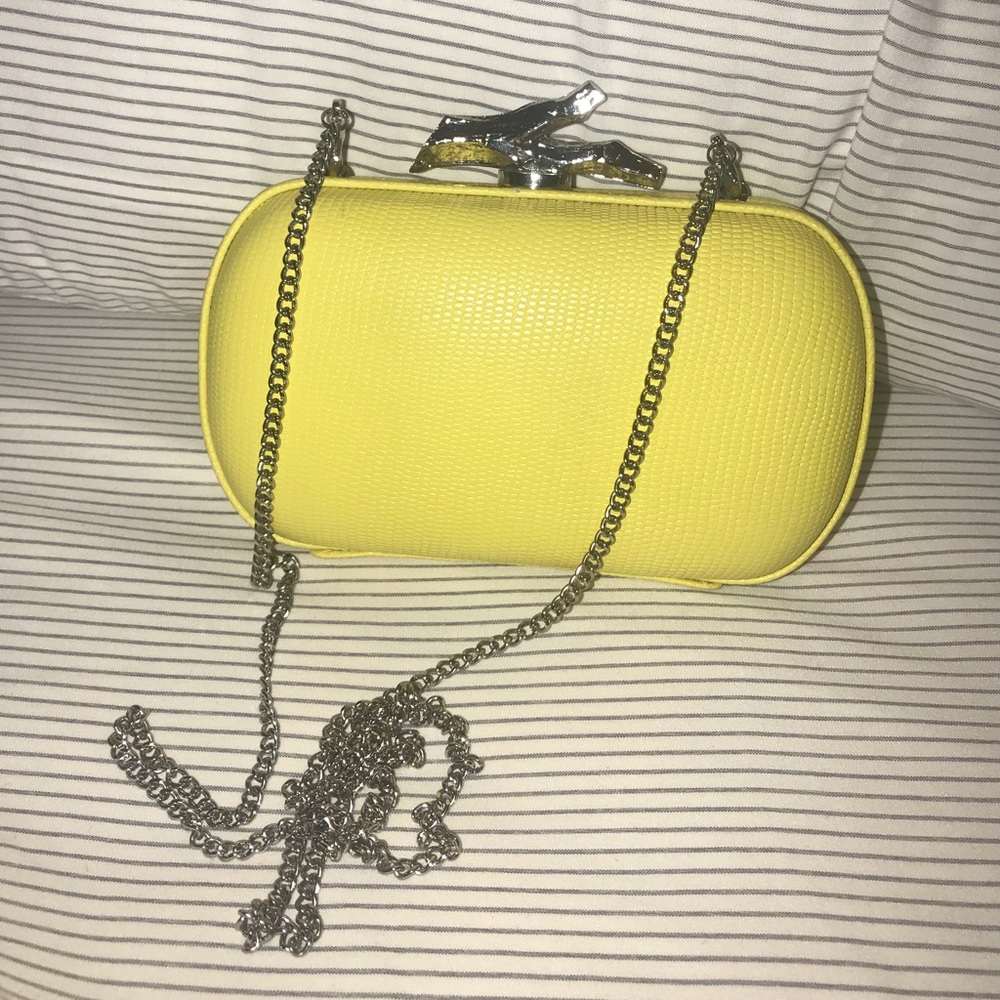 Yellow DVF clutch purse